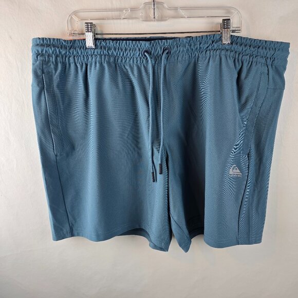 Quiksilver Shorts Mens XXL Blue Regular Fit Stretch Drawstring Active Dry Flight - Picture 1 of 9